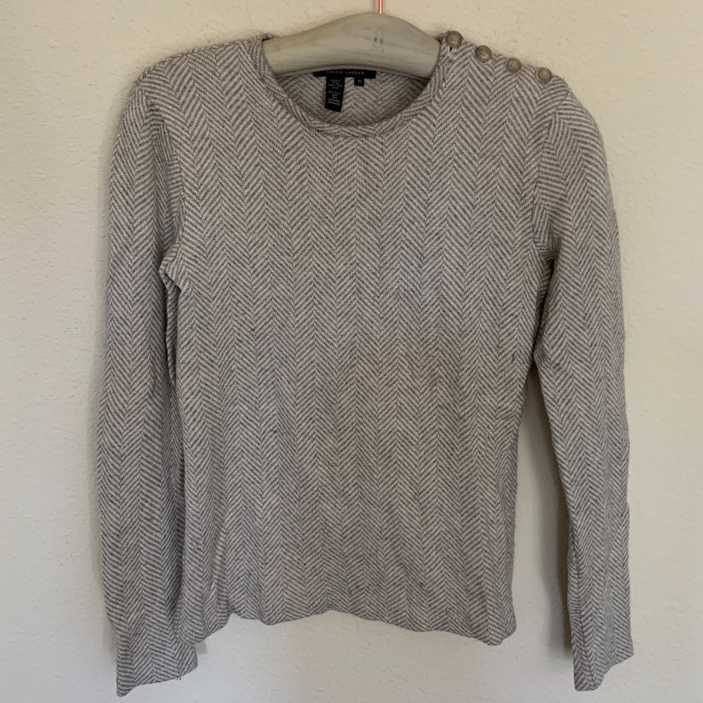 Ralph Lauren Cashmere Silk sweater button detail